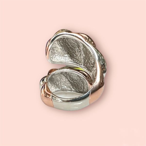 Anello Argento925 Bicolor Bianco e Rosa Stile Contrariè