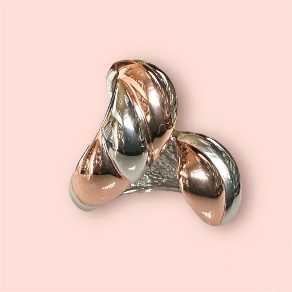 Anello Argento925 Bicolor Bianco e Rosa Stile Contrariè