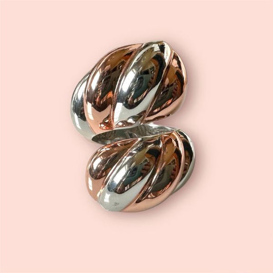 Anello Argento925 Bicolor Bianco e Rosa Stile Contrariè