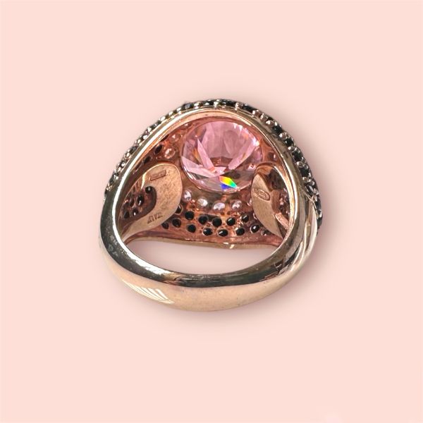 Anello Argento925 Rosato Zirconi Rosa e Neri
