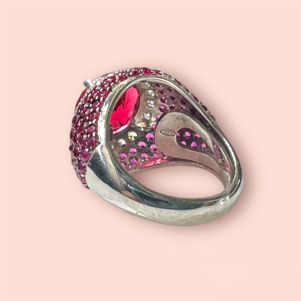 Anello Argento925 Zirconi Rossi e Bianchi