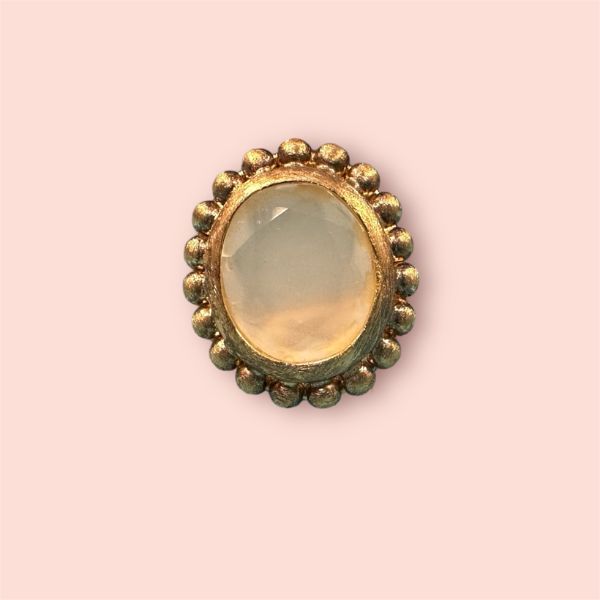 Anello Argento925 Dorato Quarzo stile Vintage