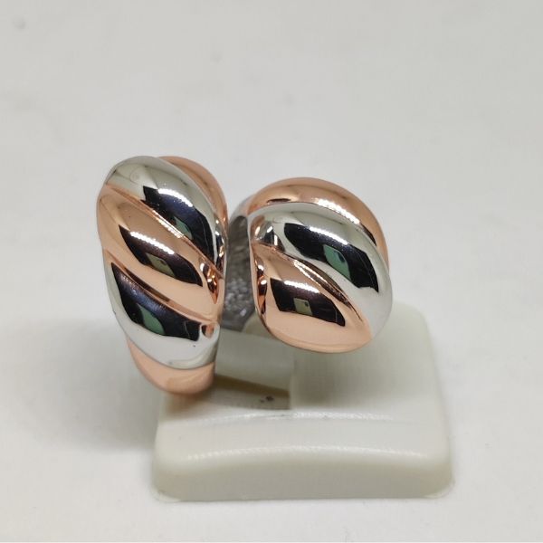 Anello in Argento925 Bicolore Bianco e Rosa