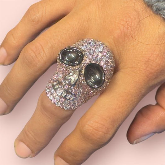 Anello Teschio argento925 con zirconi