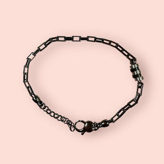 Bracciale Argento925 Brunito maglia rettangolare