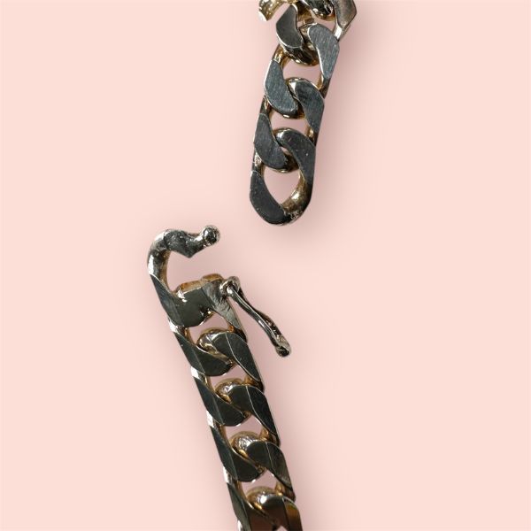 Bracciale Argento925 Grumetta piatta con Piastra