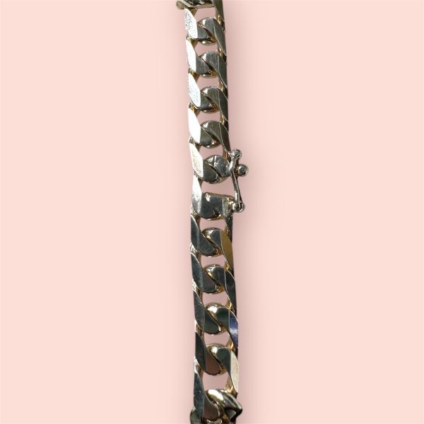 Bracciale Argento925 Grumetta piatta con Piastra