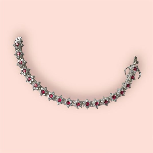 Bracciale Argento925 Zirconi Rossi e bianchi