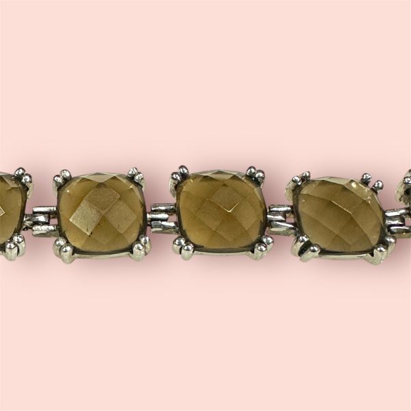Bracciale Argento925 tipo tennis con Quarzo Fumè