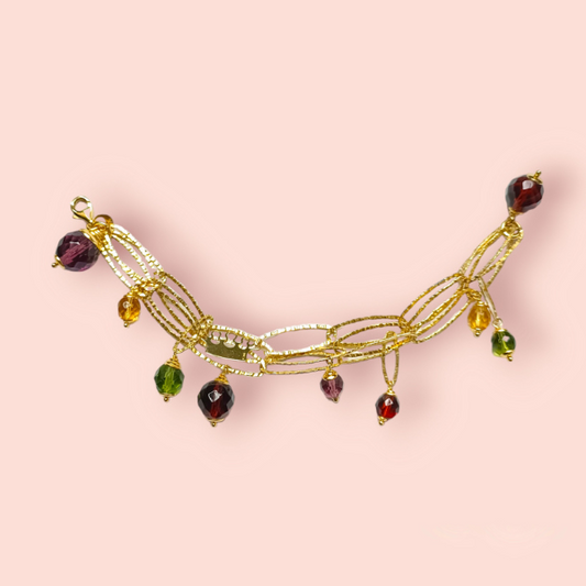 Bracciale Pryngeps in Argento Dorato con Palline Swarosky