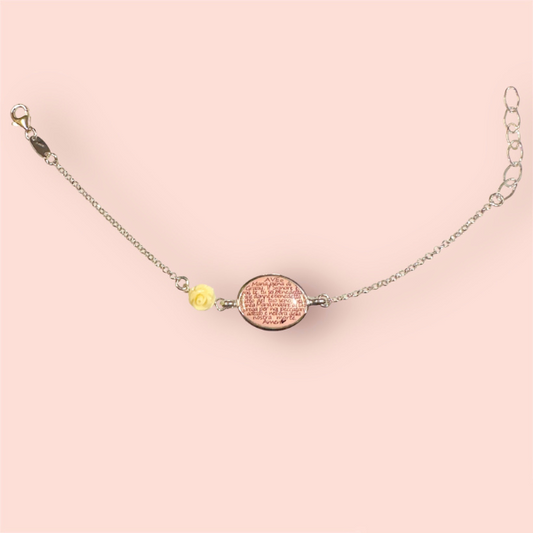 Bracciale Pryngeps Preghiera AveMaria Argento Rosa
