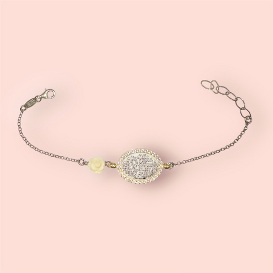 Bracciale Pryngeps Preghiera AveMaria Argento Dorato e Zirconi