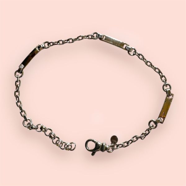 Bracciale Uomo Argento925 e Oro9Kt con piastrine