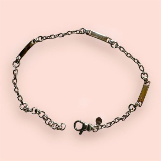 Bracciale Uomo Argento925 e Oro9Kt con piastrine