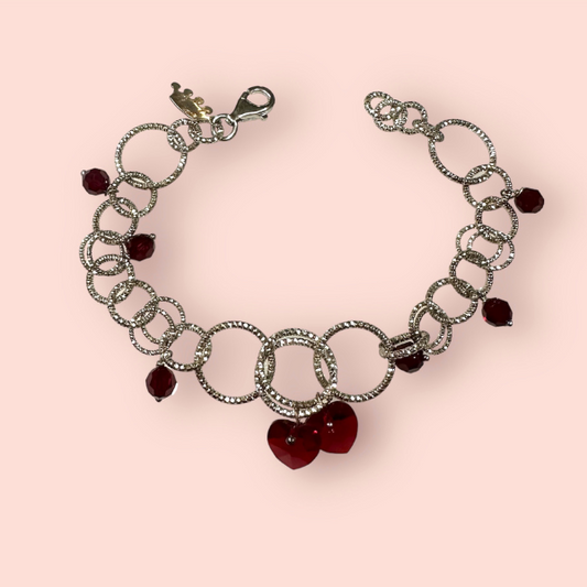 Bracciale Pryngeps Argento con Cuori Swarovski