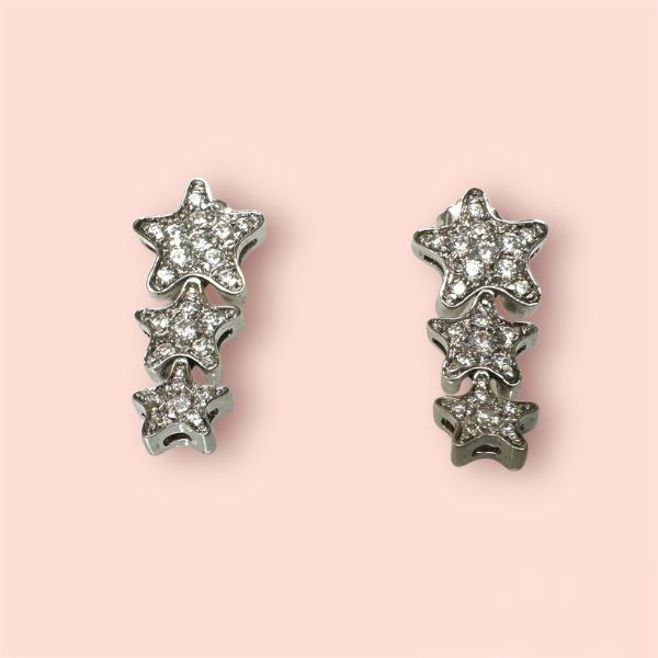 Orecchini Argento925 Pendenti a Stelle e Zirconi