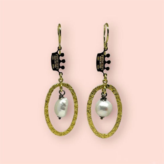 Orecchini Pryngeps Argento925 Dorato con Perla