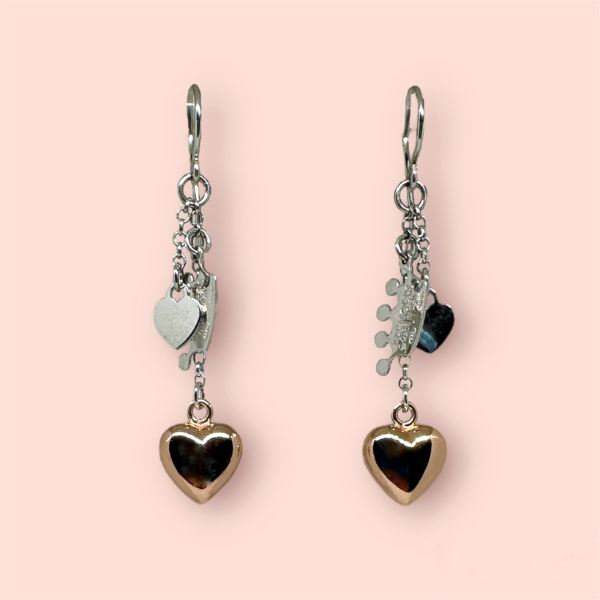 Orecchini Pryngeps Argento Cuore Rosè