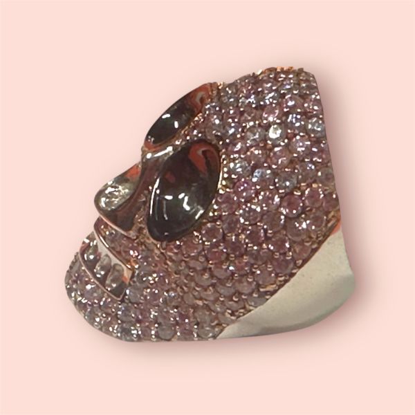 Anello Teschio argento925 con zirconi