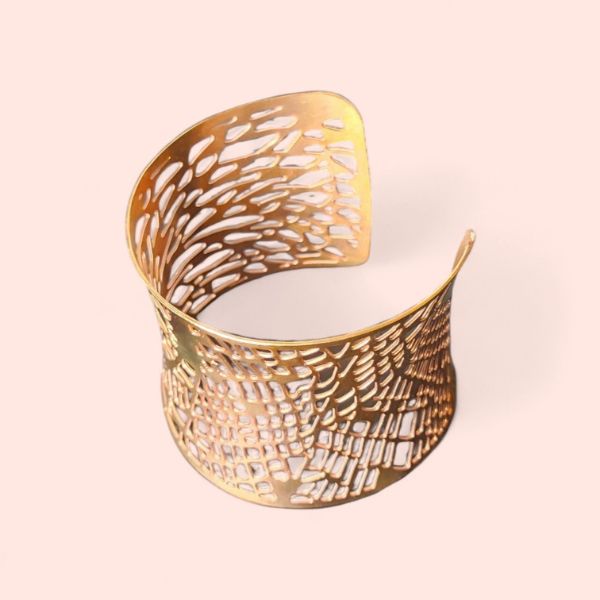 Bracciale Rigido Acciaio Rosato Traforato