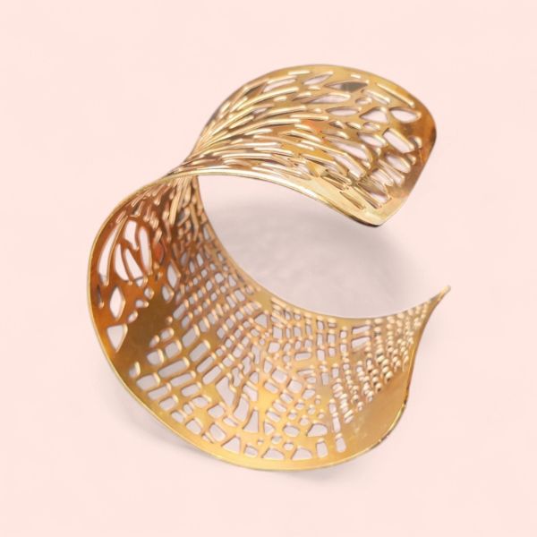 Bracciale Rigido Acciaio Rosato Traforato