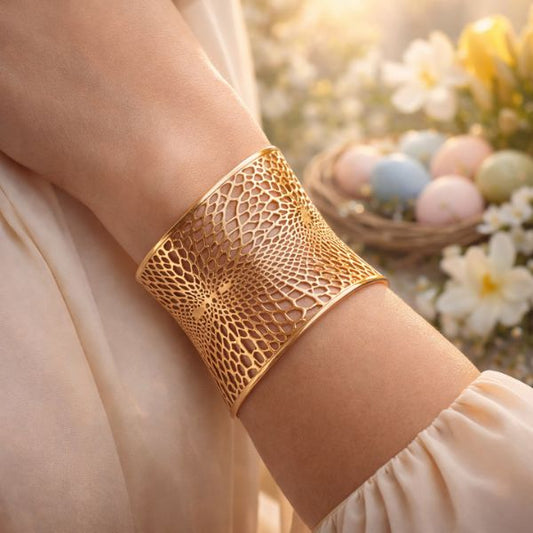 Bracciale Rigido Acciaio Rosato Traforato